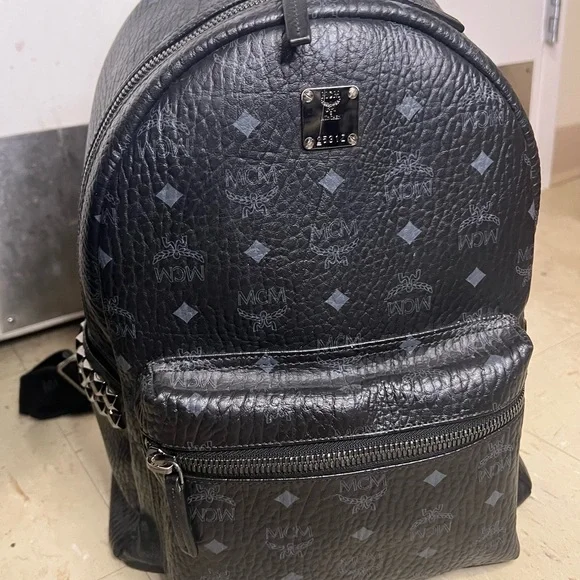 MCM | Bags | Mcm Backpack Black Gunmetal Studs | Poshmark